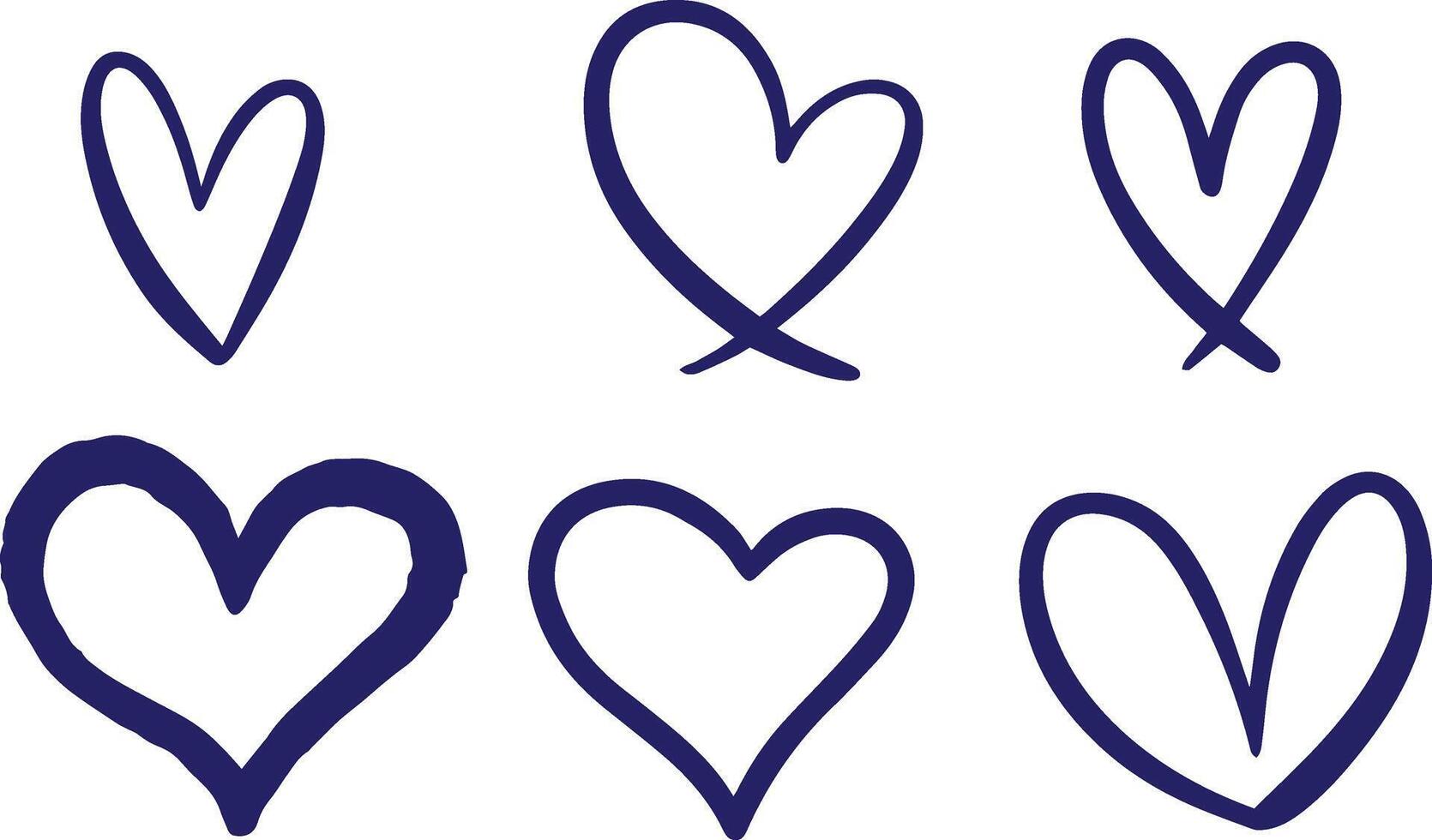 hand drawn scribble hearts icon vector design