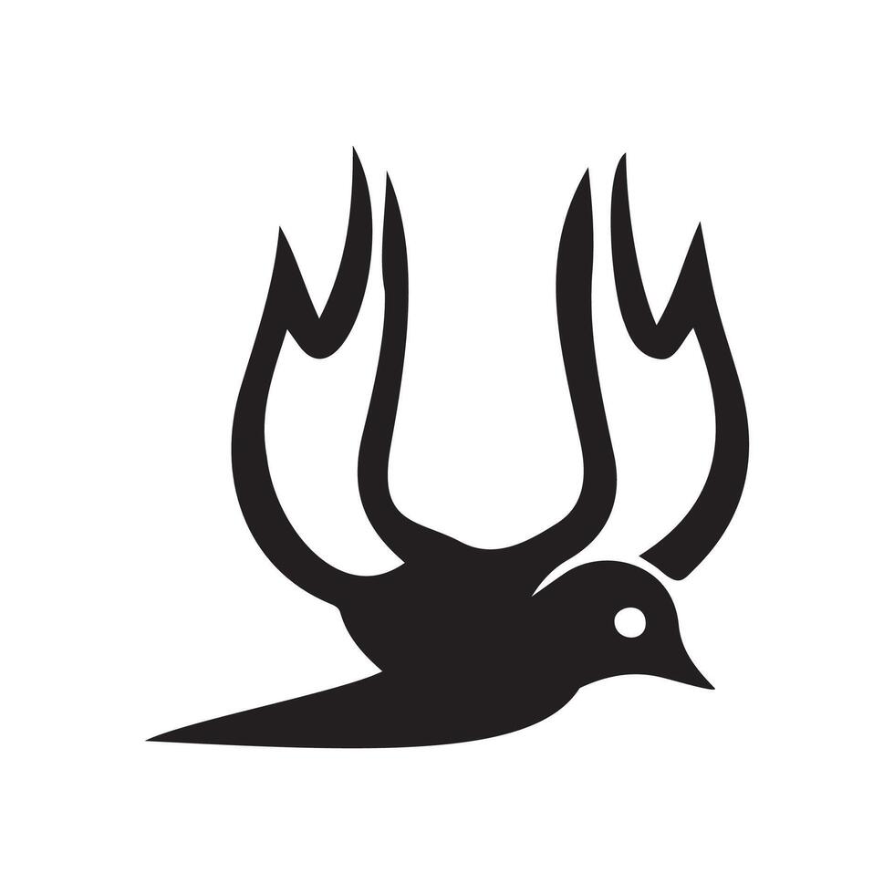 Bird Icon Vector, illustration of a silhouette of a bird vector