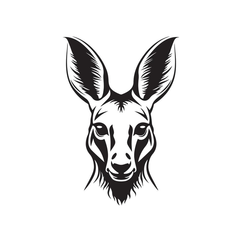 Kangaroo Head Image vector. Isolated kangaroo on white background vector
