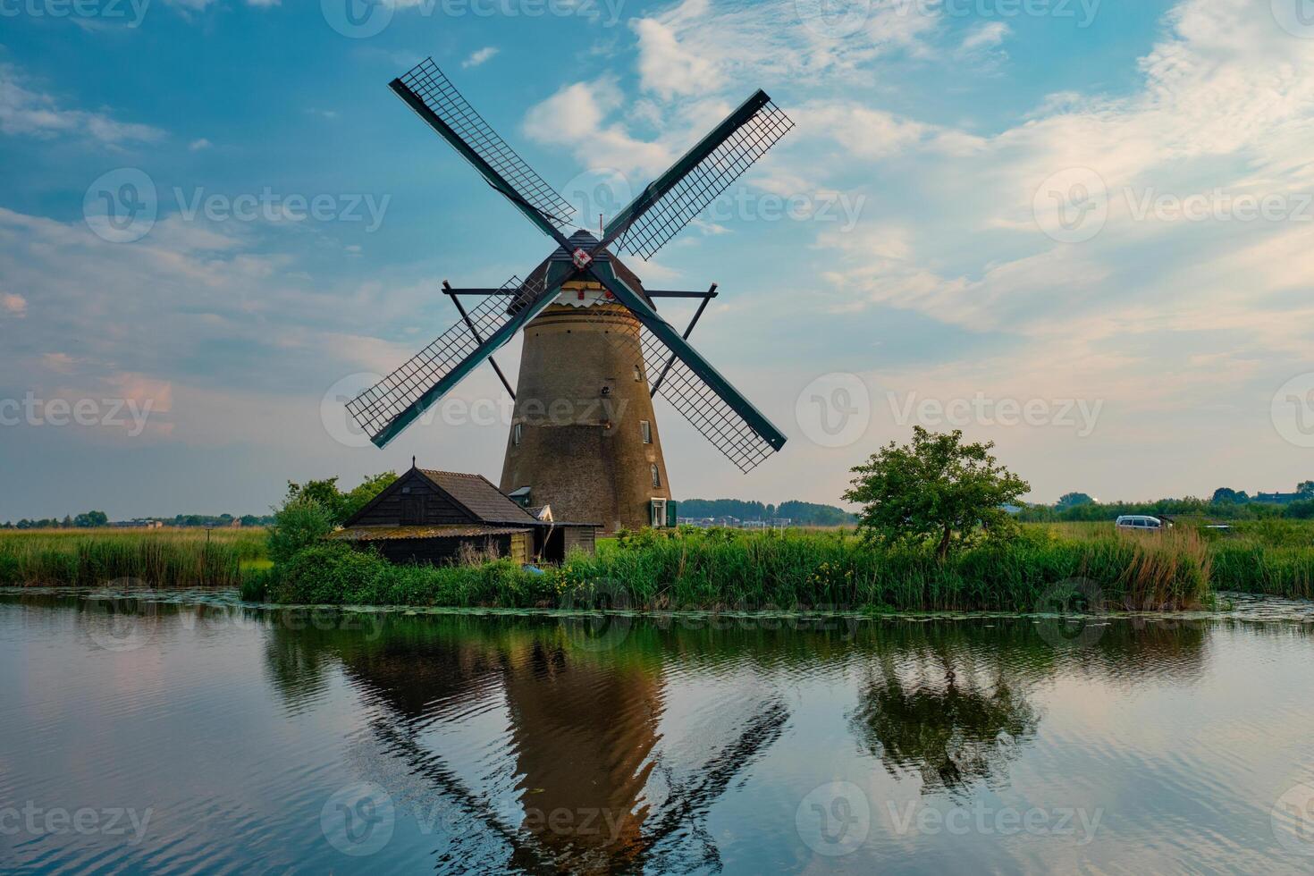 Windmills at Kinderdijk in Holland. Netherlands photo
