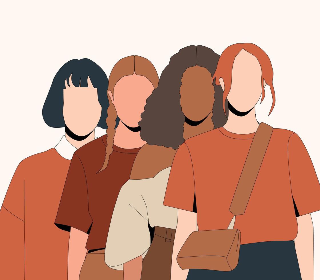 People group diversity art illustration vector