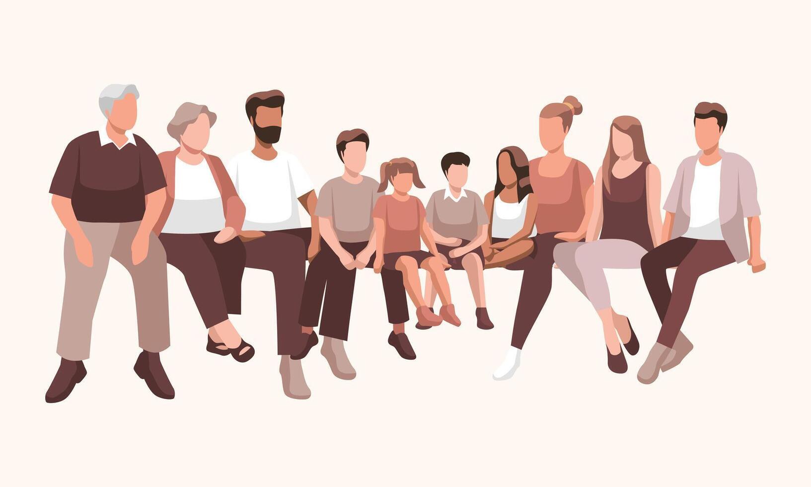 People group diversity art illustration vector