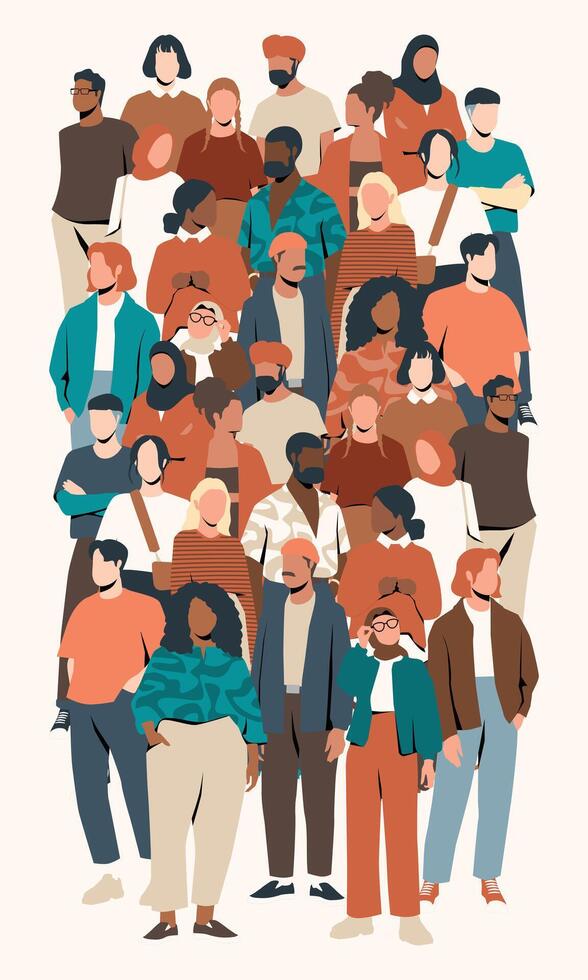 People group diversity art illustration vector