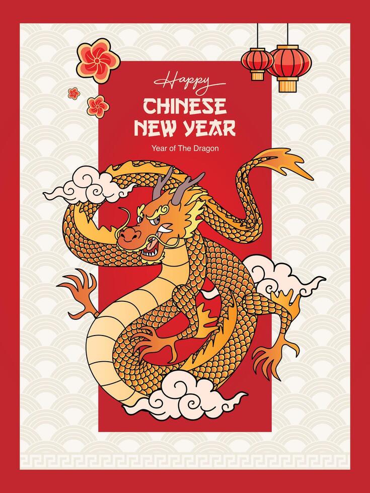 Dragon year chinese new year vector