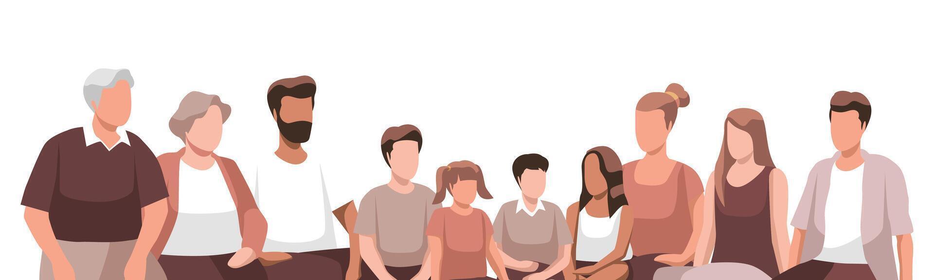 People group diversity art illustration vector