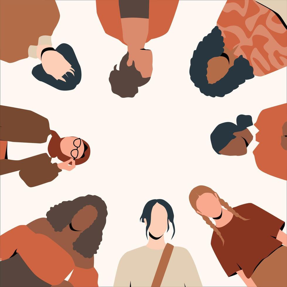 People group diversity art illustration vector