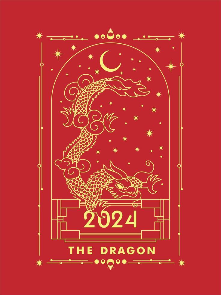 Dragon year chinese new year vector