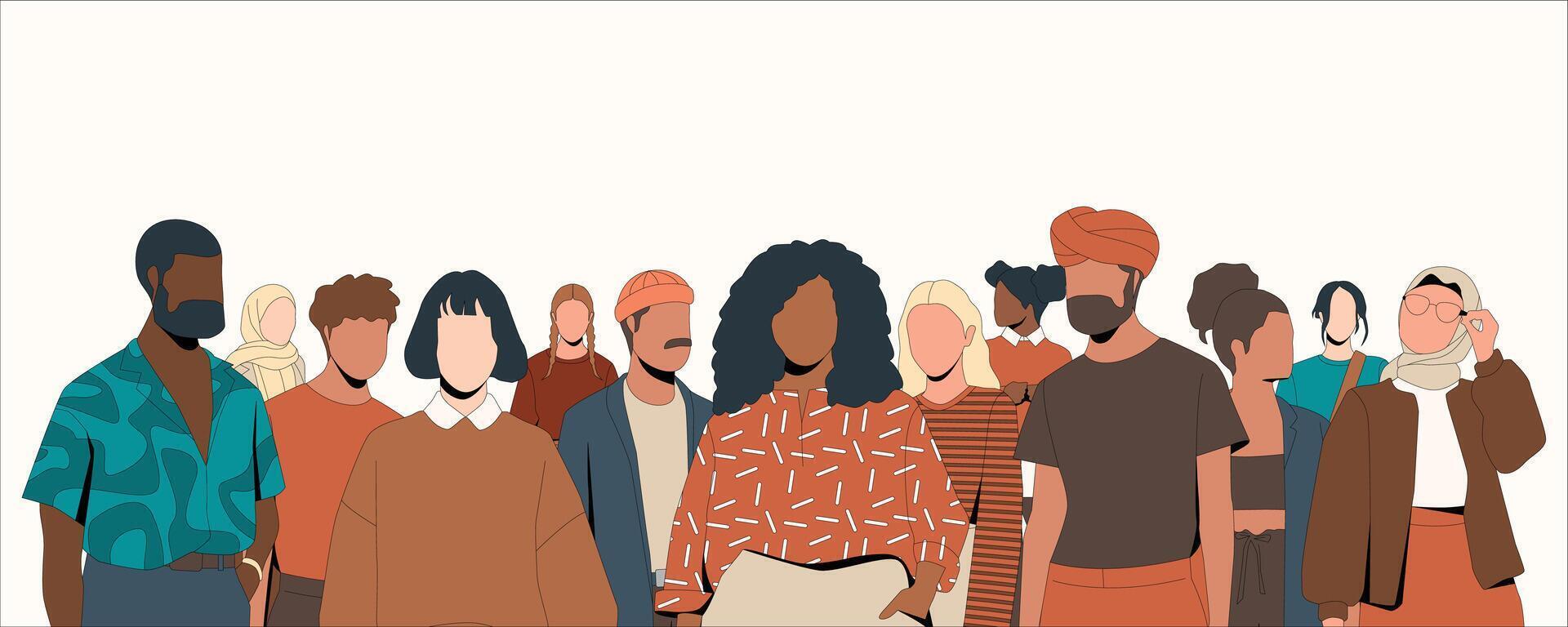 People group diversity art illustration vector