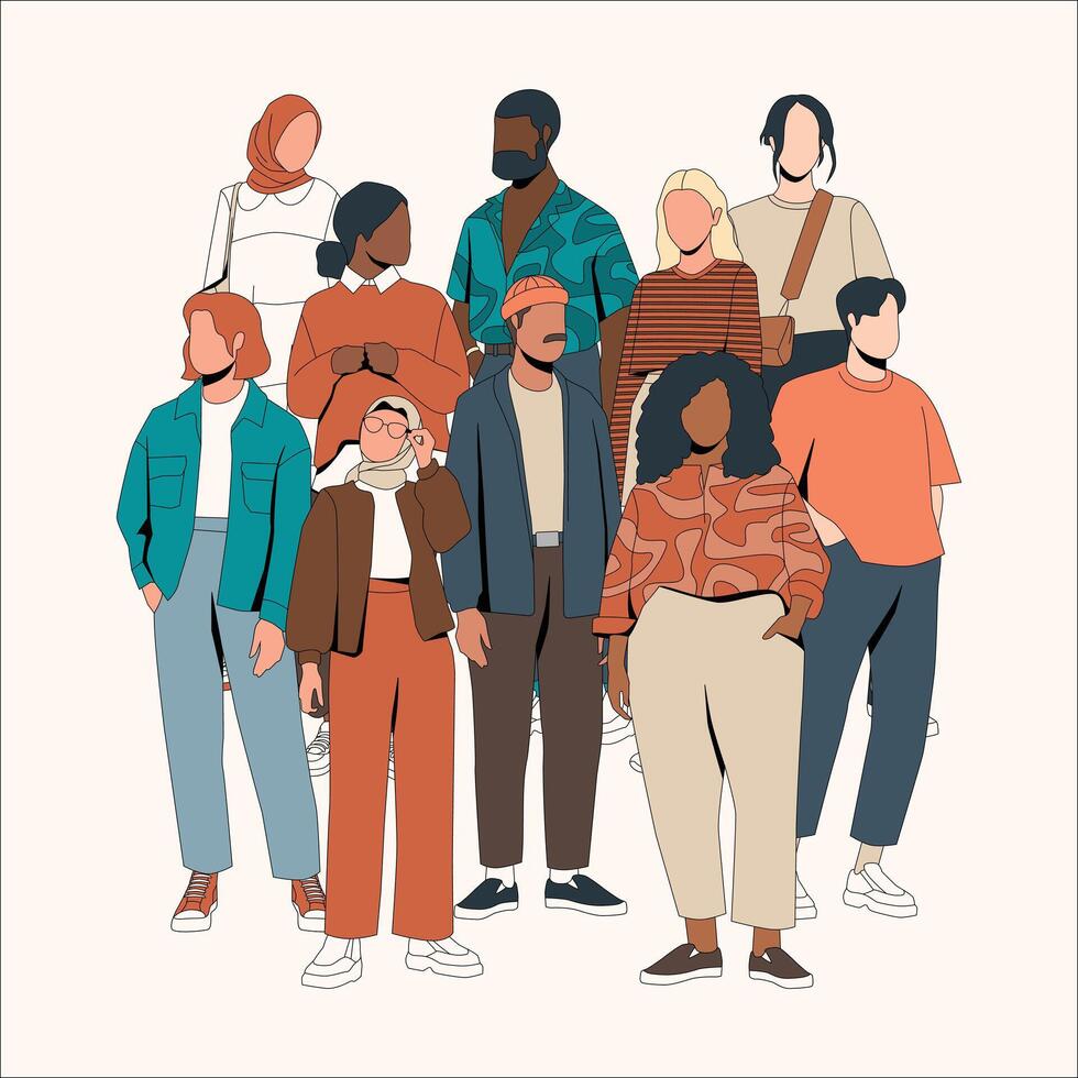 People group diversity art illustration vector