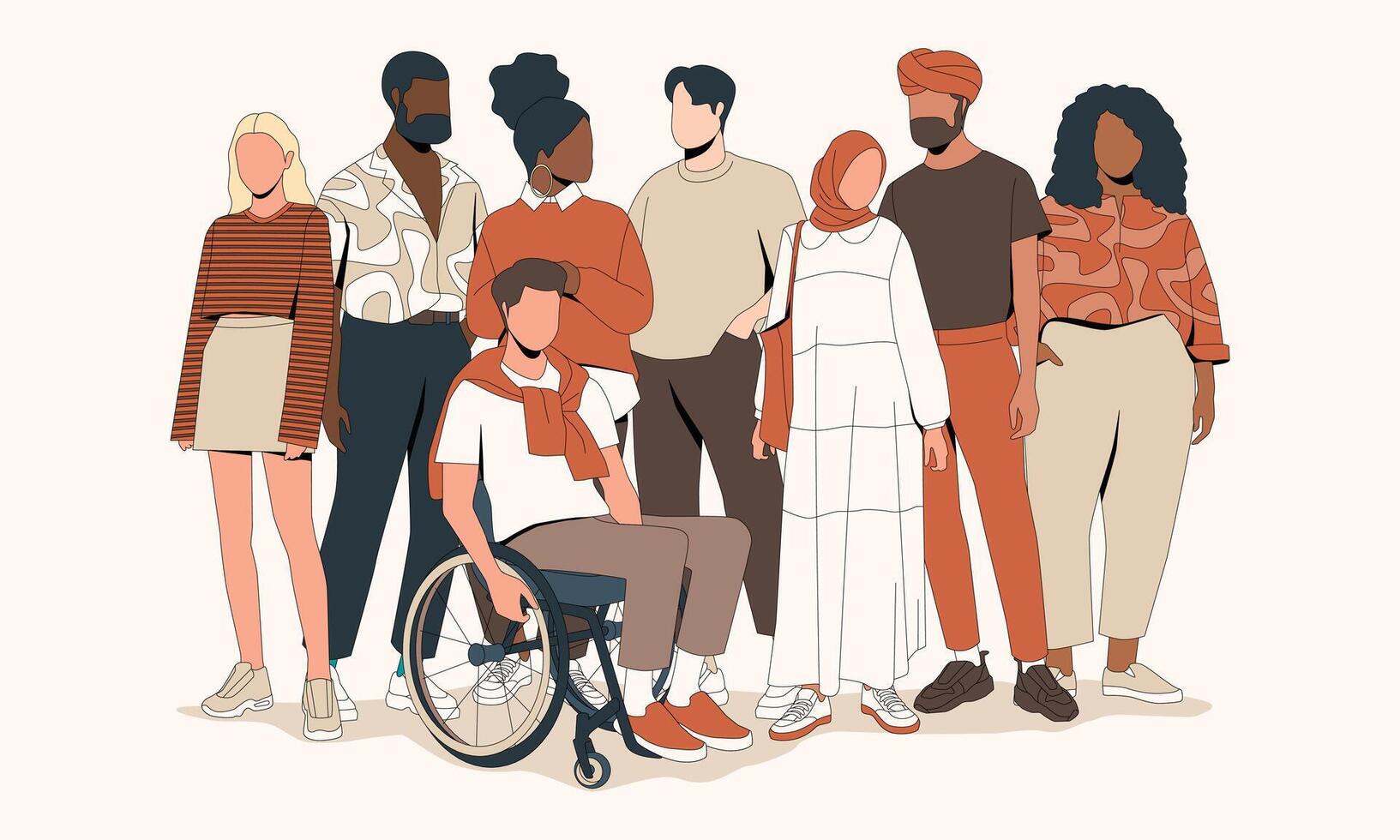 People group diversity art illustration vector