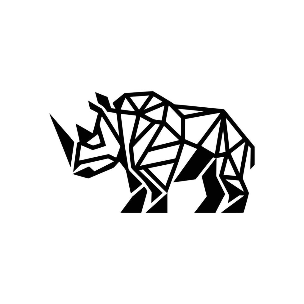 icónico fauna silvestre silueta rinoceronte logo modelo significando poder y resistencia vector