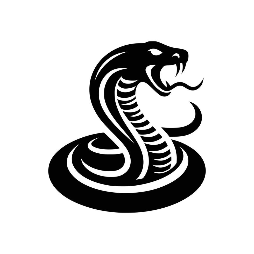 Black King Cobra Logo Design Illustration vector