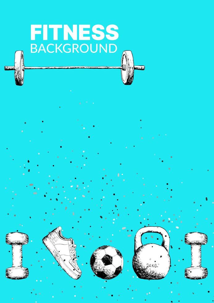 Workout fitness sport sketch grunge style design vector