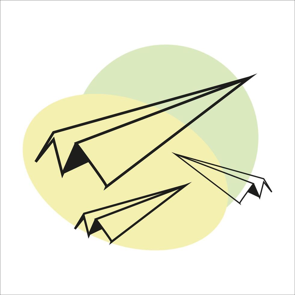 paper airplanes, airplane, fast flight, sketch image vector