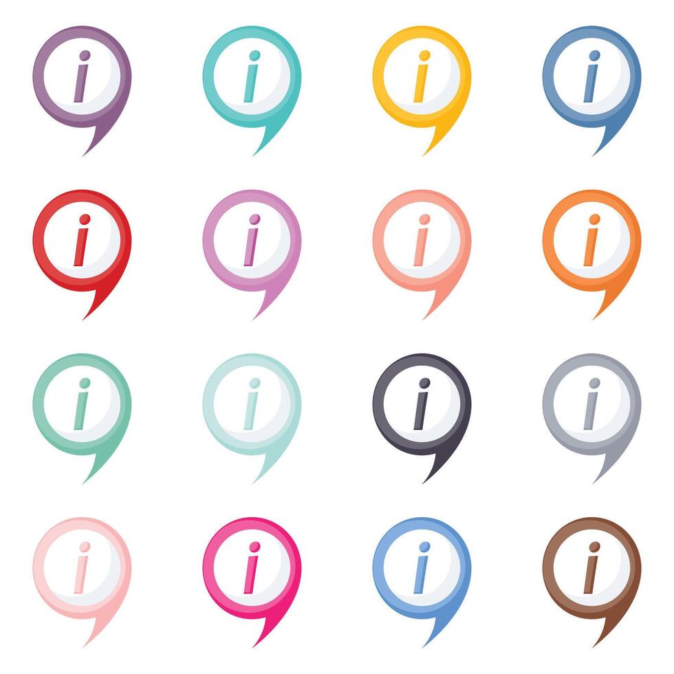 Information vector illustration graphic icon button set