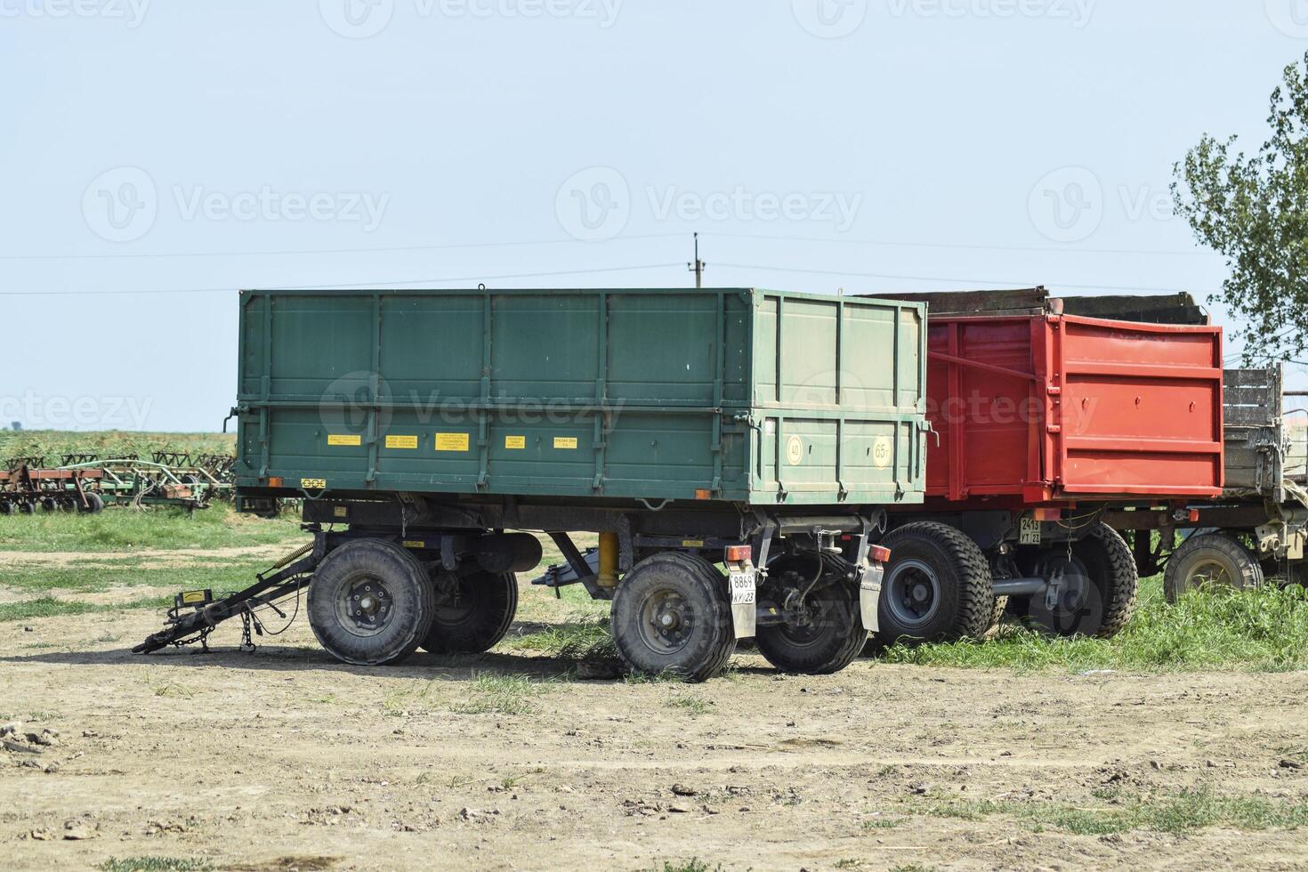 Trailers trucks for a tractor. The trailer for cargo transportation photo