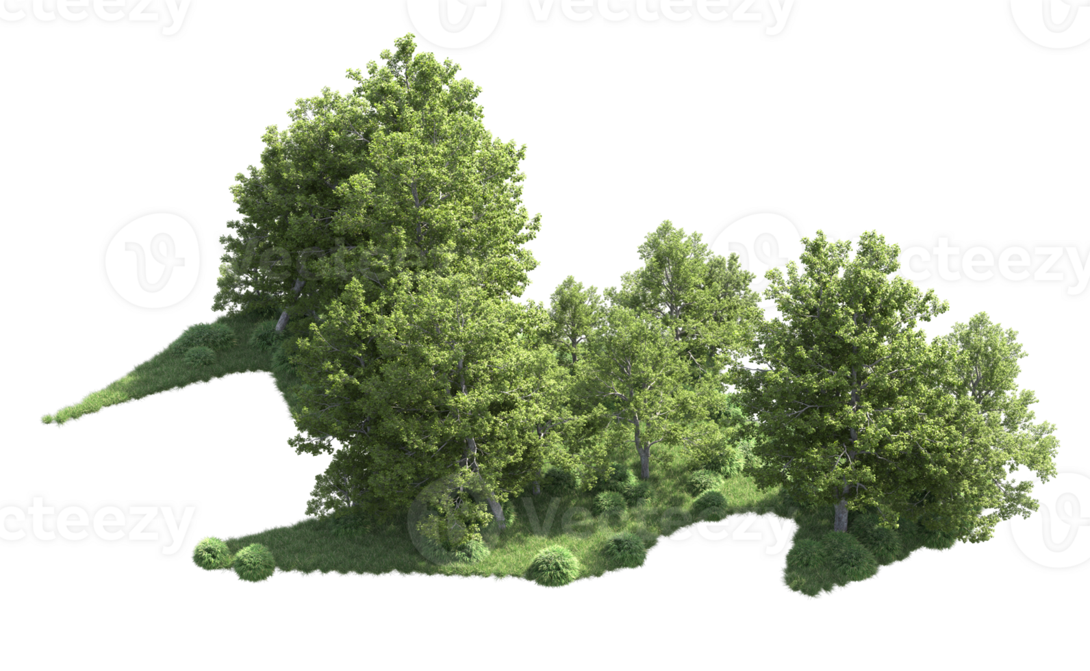 verde bosque aislado en antecedentes. 3d representación - ilustración png