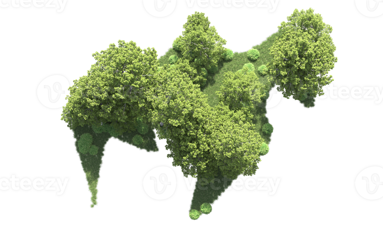 vert forêt isolé sur Contexte. 3d le rendu - illustration png