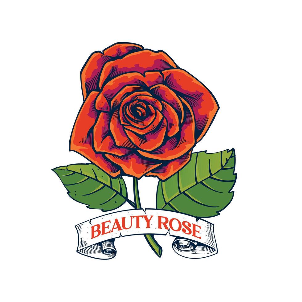 rose flower hand drawn element design vector