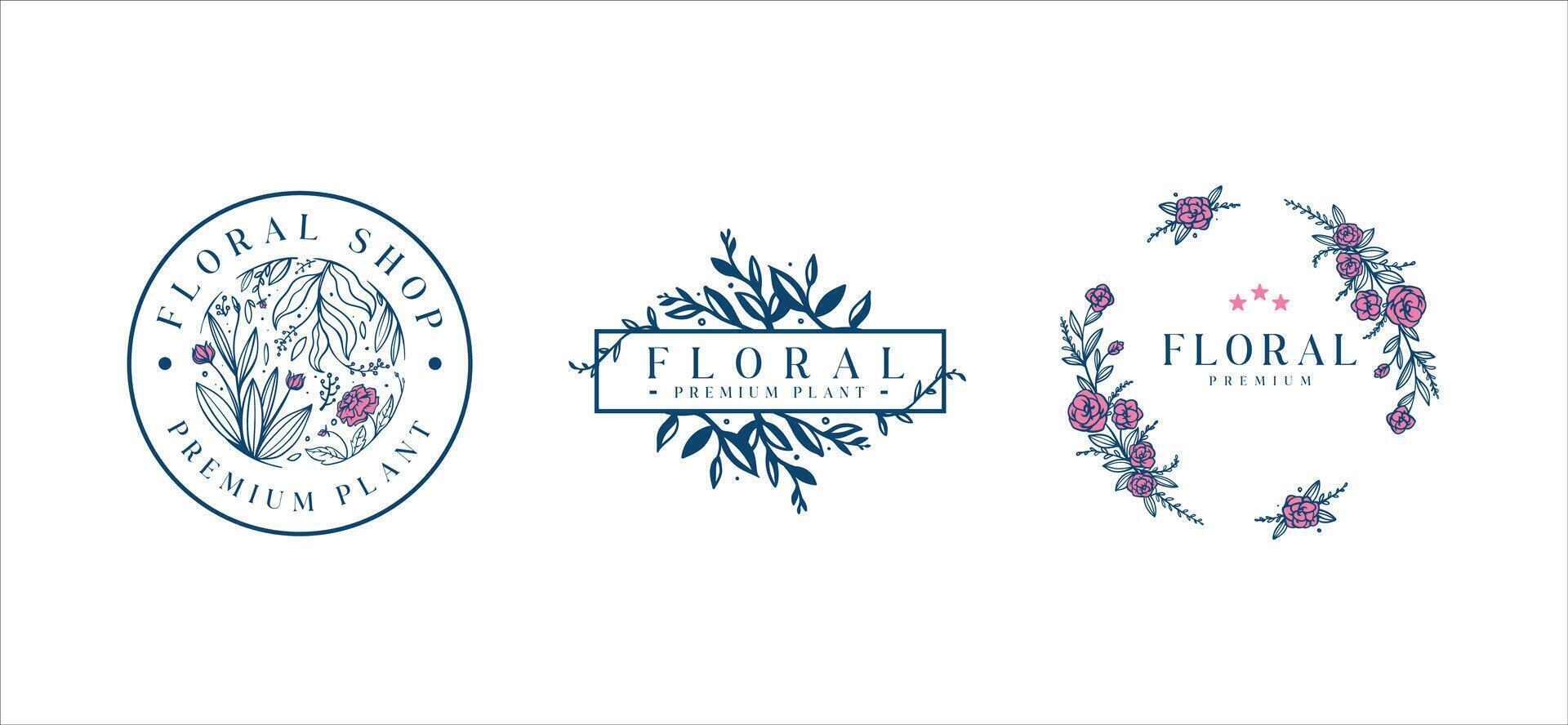 floral logo design vector