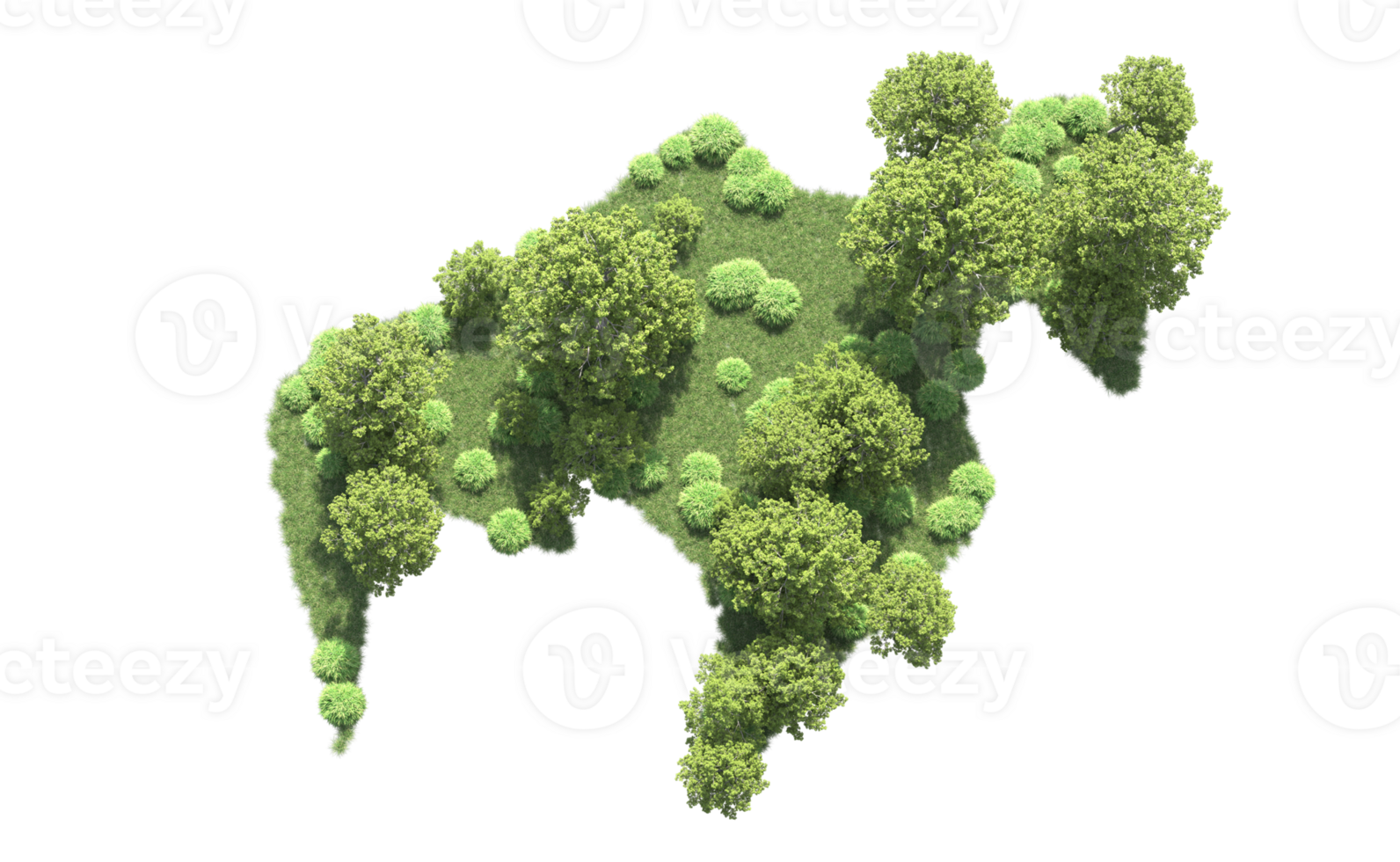 verde bosque aislado en antecedentes. 3d representación - ilustración png