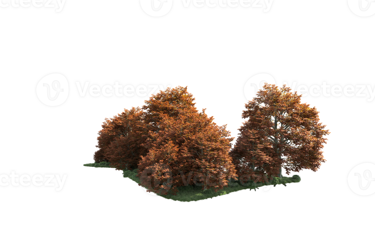 Green forest isolated on background. 3d rendering - illustration png