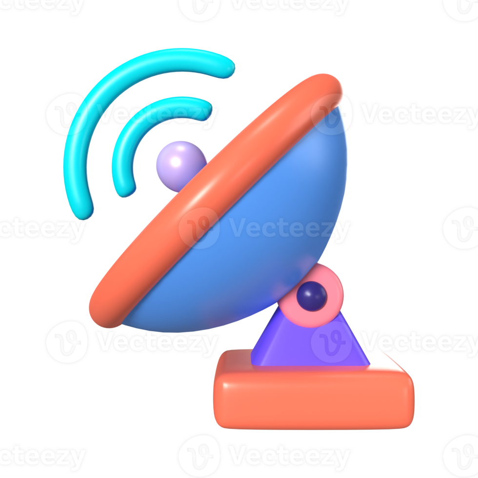 Satellite plat 3d illustration icône png