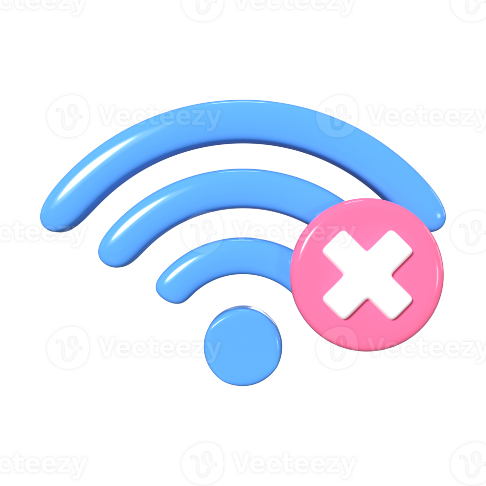 WiFi Disconnected 3D Illustration Icon png