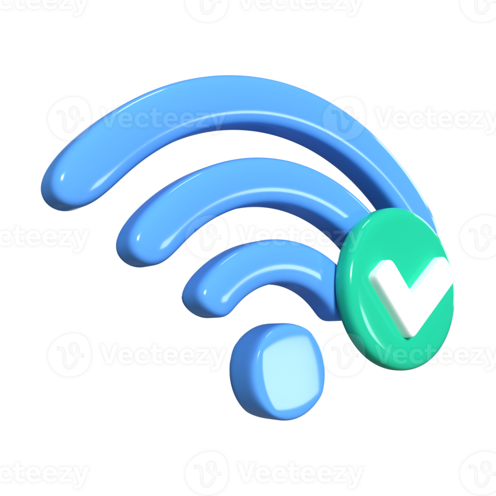 WiFi Connected 3D Illustration Icon png