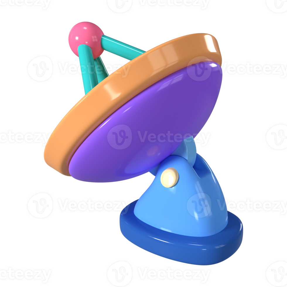 satelliet schotel 3d illustratie icoon png