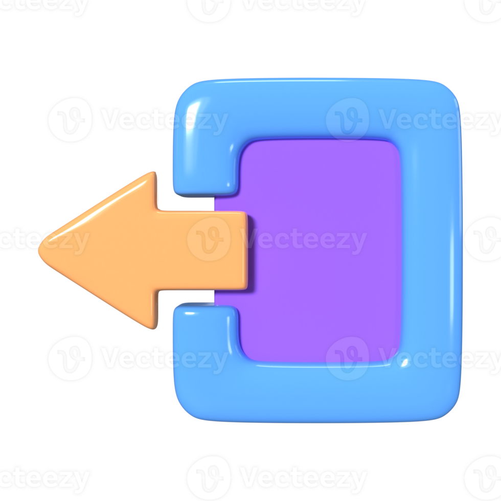 uitloggen 3d illustratie icoon png