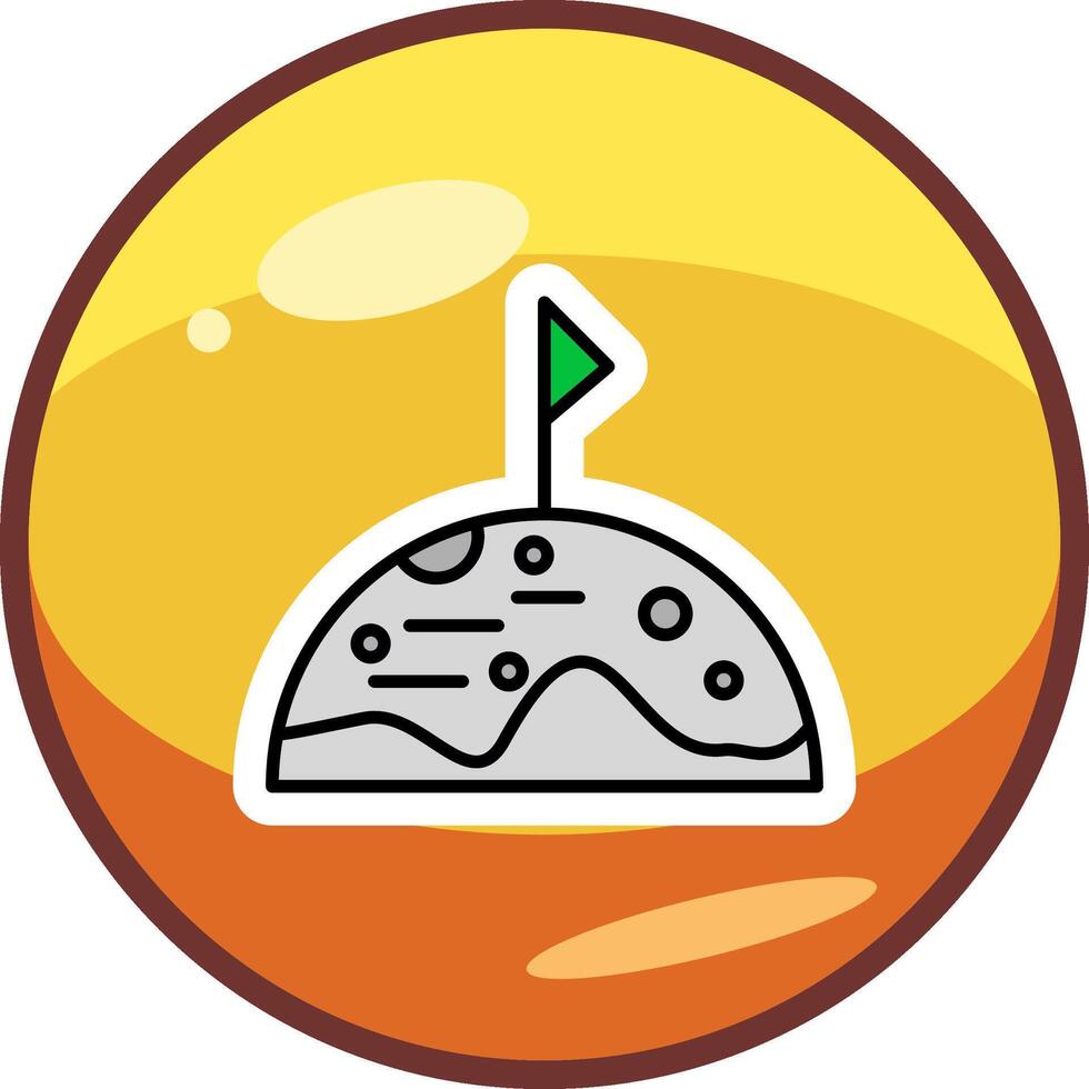 Moon Summit Vector Icon