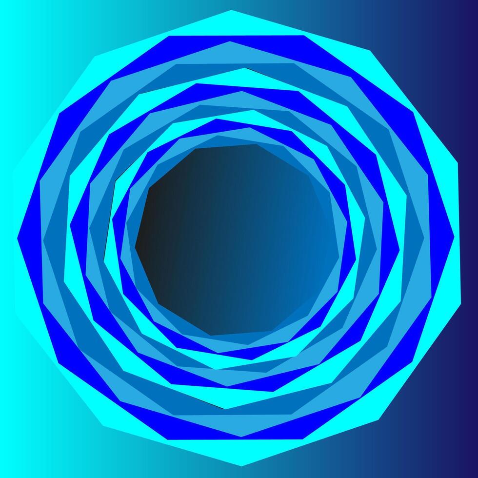 Abstract geometric pattern of round shape on blue background vector