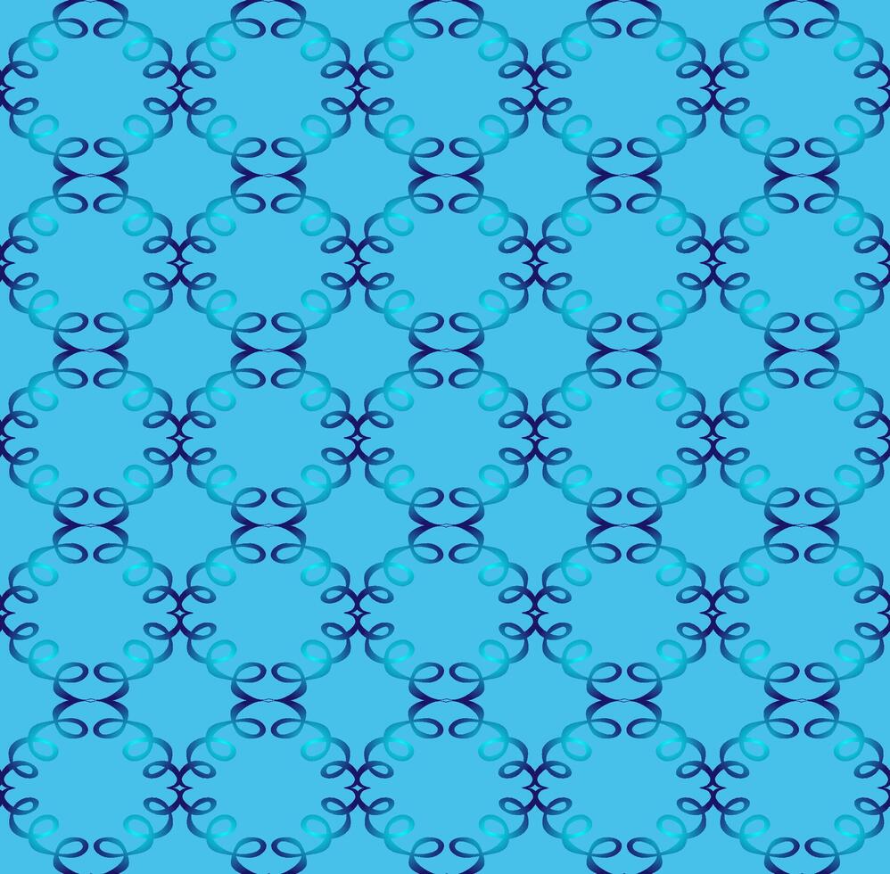 Vector seamless texture of blue color decorated with abstract pattern