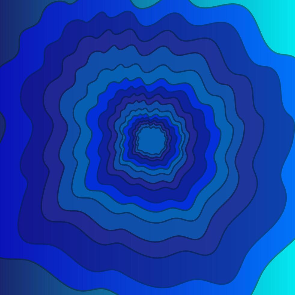 Vector abstract gradient background in the form of wavy lines and circles in blue color