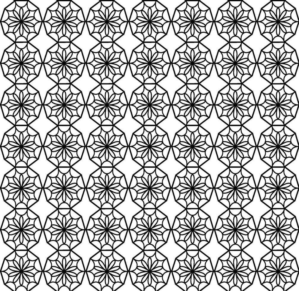 Seamless abstract floral texture in the form of a black lattice on a white background vector