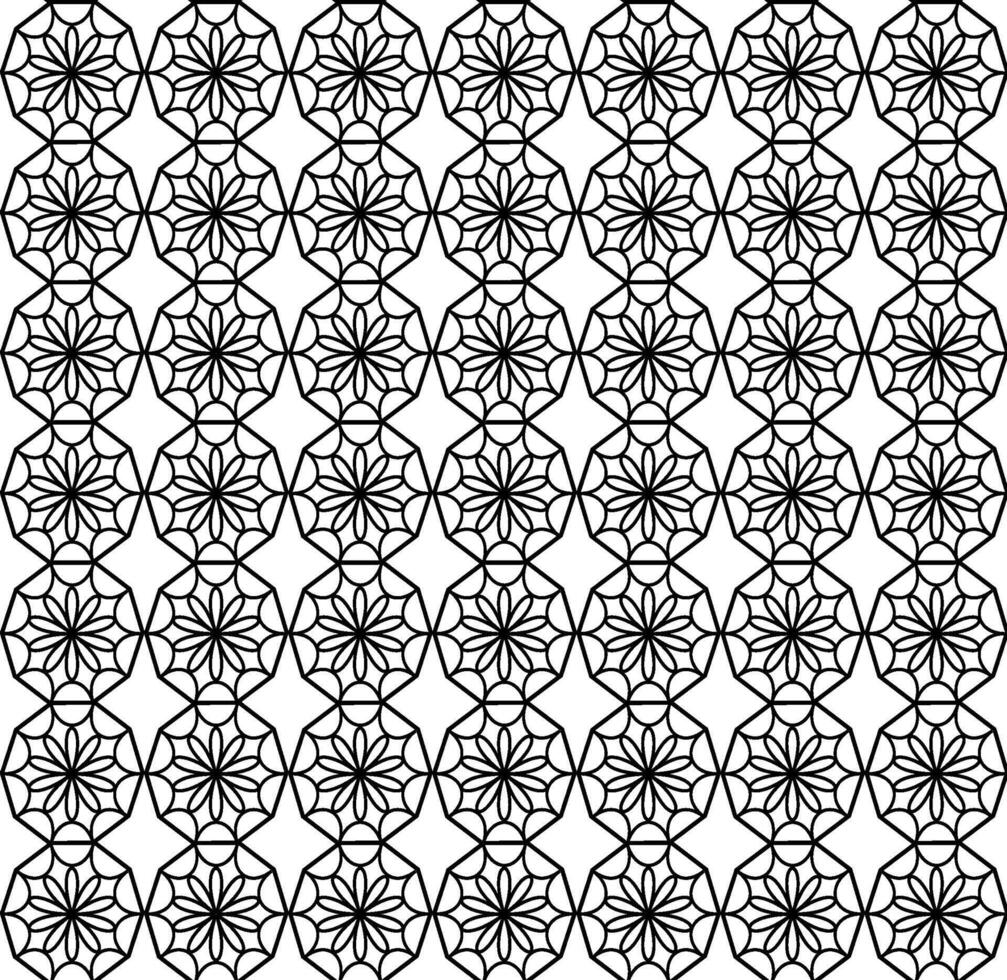 Seamless abstract floral texture in the form of a black lattice on a white background vector