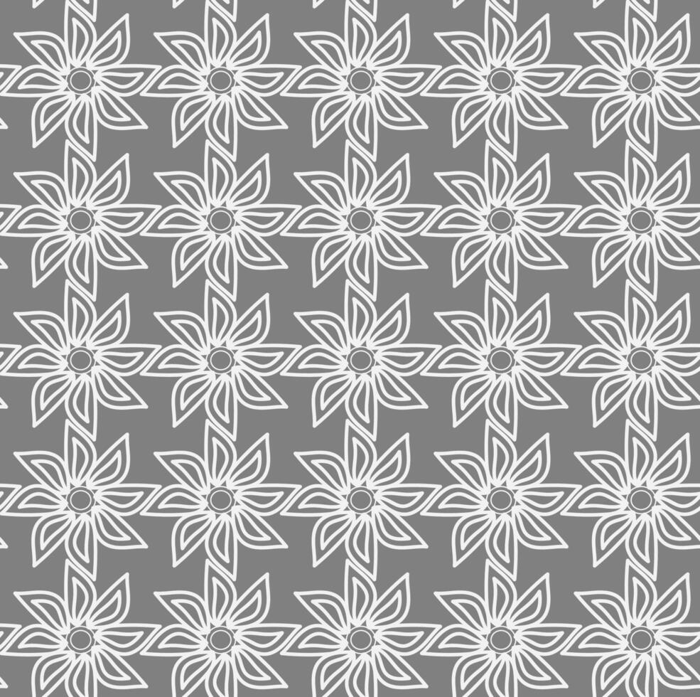 Monochrome seamless floral pattern in the form of flowers on a gray background vector