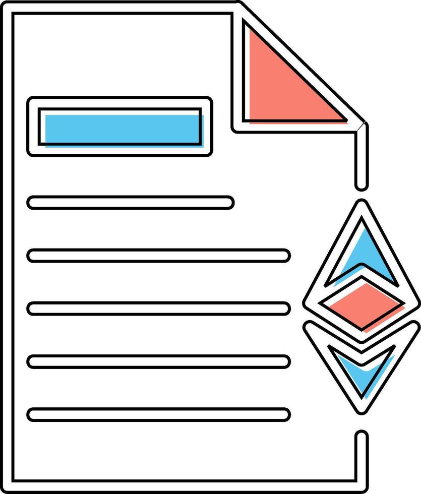 ethereum documento vector icono