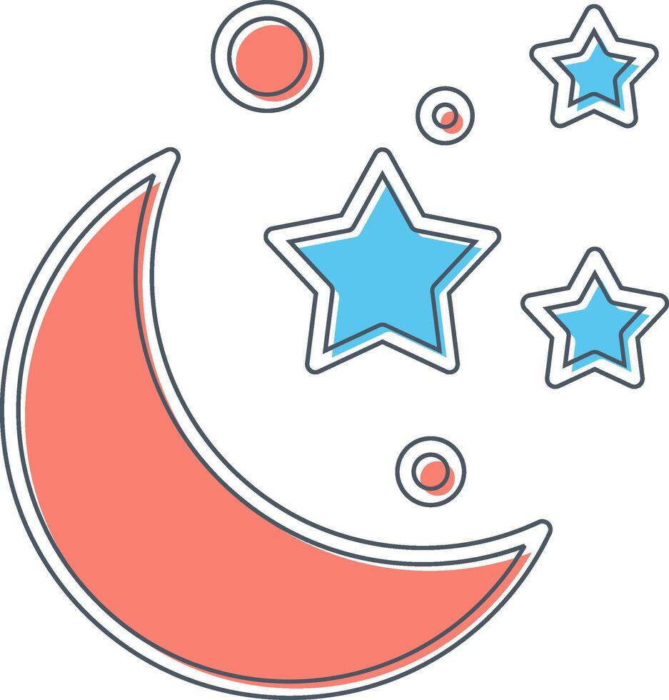 Moon And Stars Vector Icon