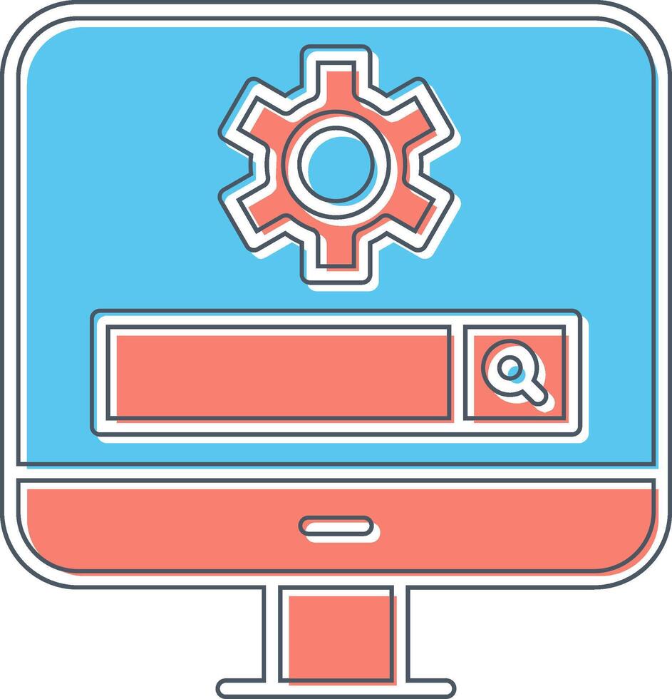 Computer Search Engine Vector Icon