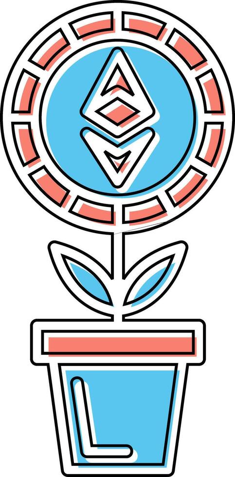 Ethereum Plant Pot Vector Icon