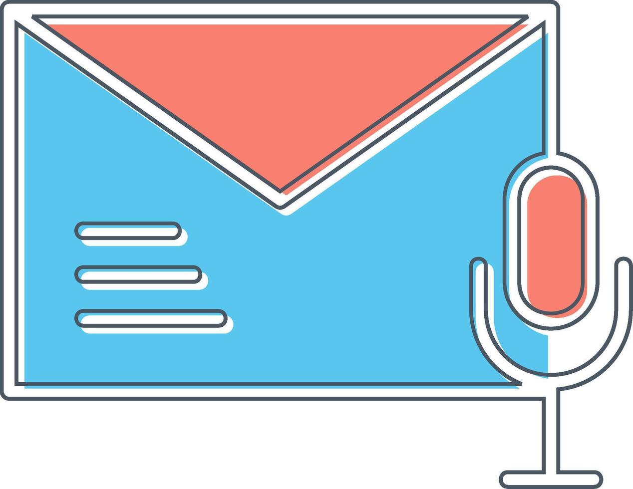 icono de vector de correo de voz