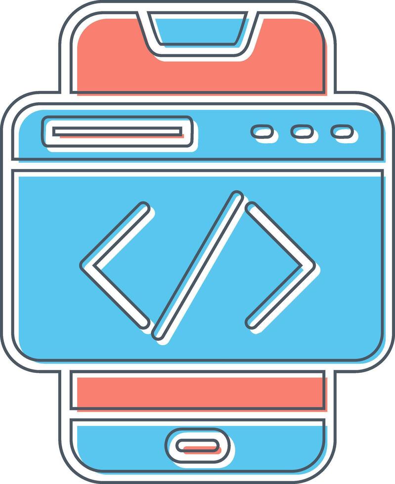 Smartphone Coding Vector Icon