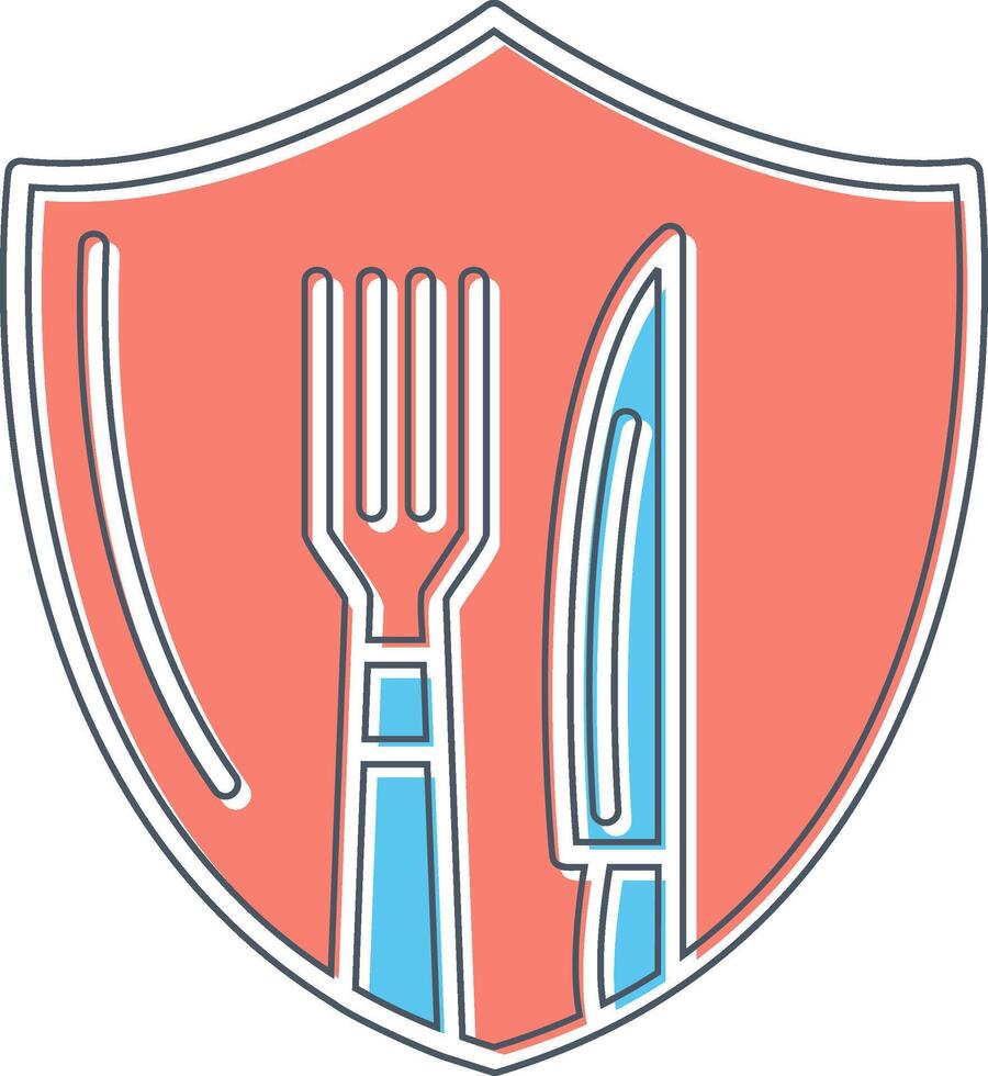 Cutlery Shield Vector Icon