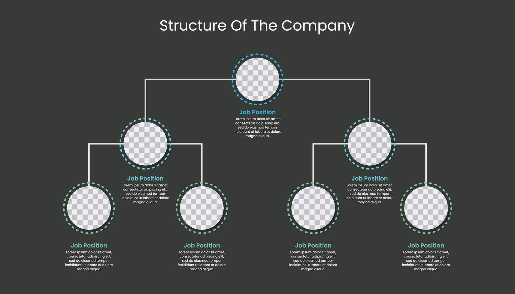 Company organization chart template design. vector