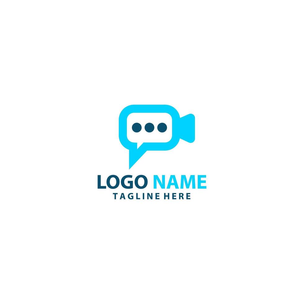 vídeo hablar logo diseño vector