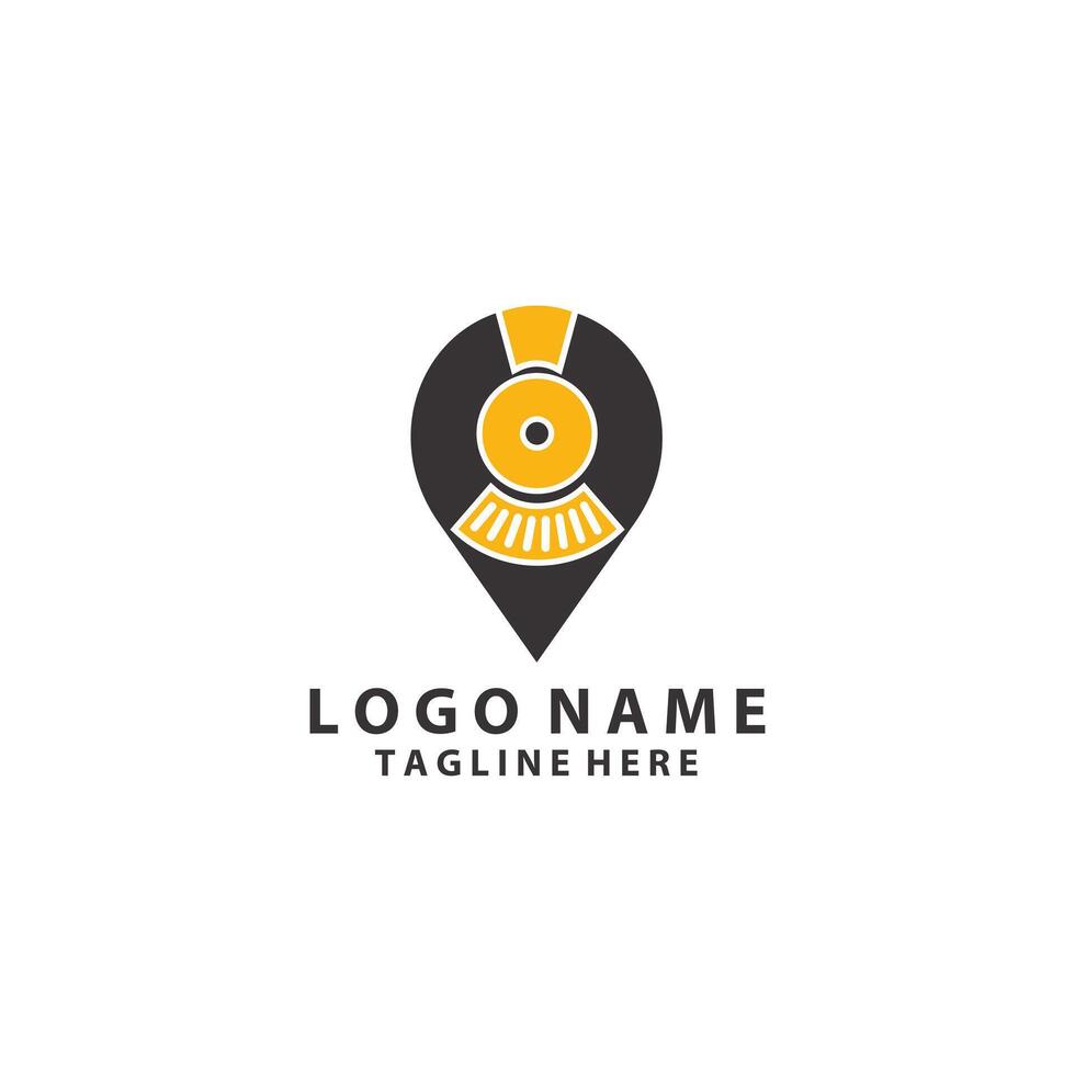 locomotive location logo design vector