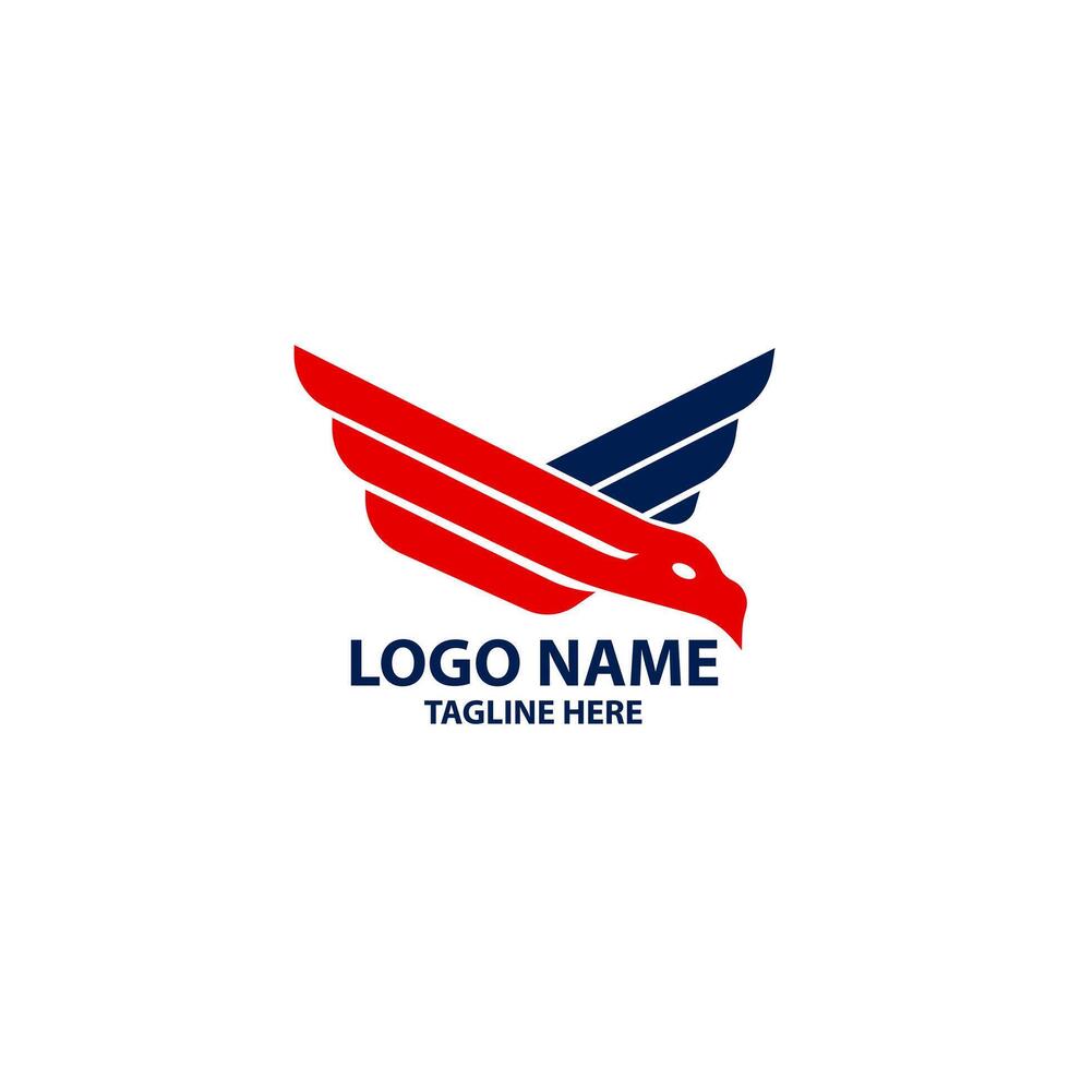 eagle fly wing logo design vector