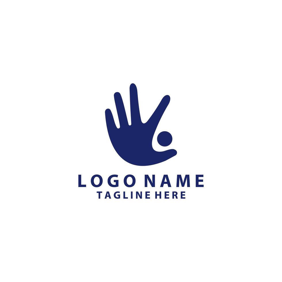 five finger salutelogo design vector